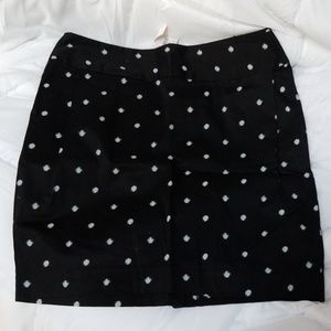 NWT Gap Skirt 12 Black White Polkadots
